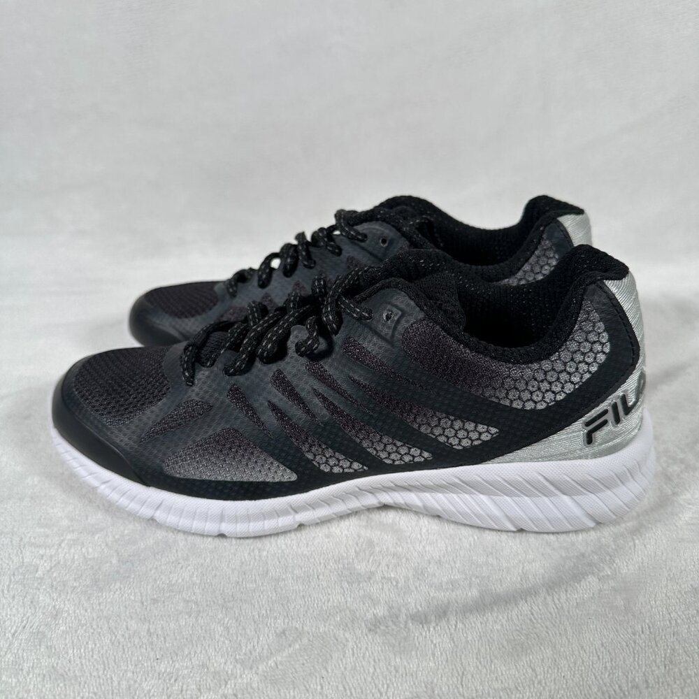 Fila Sneakers Youth Size 4.5 Black Gray Memory Foam Lace Up Comfort 3RM00003-003 - Picture 4 of 8